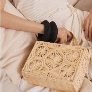 Mango Hathi Raffia Crossbody Bag. Long Strap. Never Used. Clip Fastening.